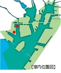 弥富ふ頭の港内位置図