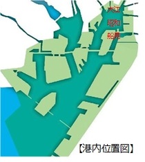 大江ふ頭の港内位置図
