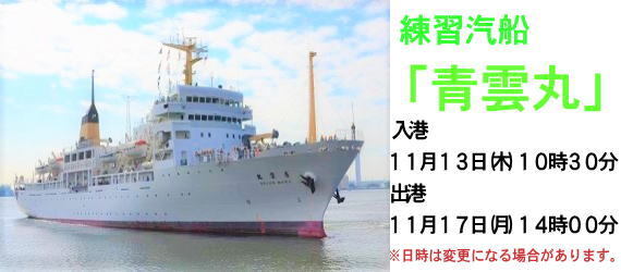 練習船「青雲丸」寄港