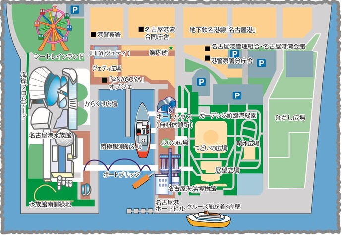 地図：ガーデンふ頭歴史散歩マップ