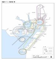 名古屋港地図：基本ゾーン、基本軸などの場所を示したもの