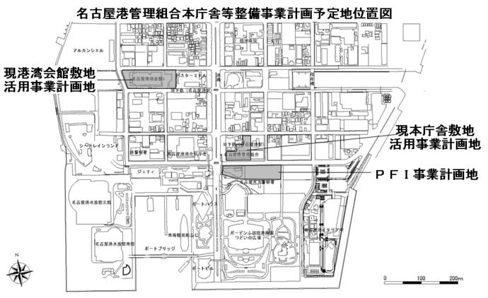 地図：名古屋港管理組合本庁舎等整備事業計画予定地位置図
