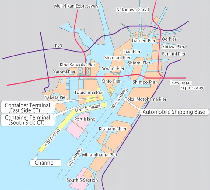 Map: Port plans are shown in the port map.