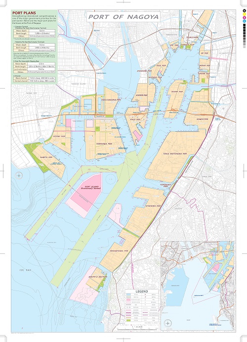 Map: Port map with several legends