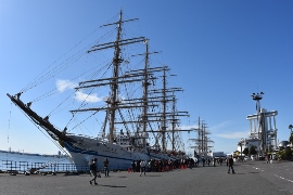 The Nippon Maru and the Kaiwo Maru at the Garden Pier