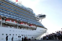 Photo: Many people welcome the Diamond Princess. 