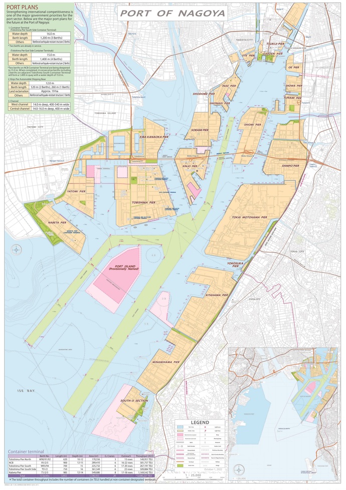 地图:名古屋港示意图