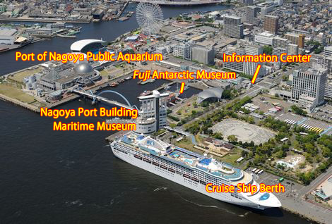 Photo: locations of each ficility at Garden Pier are shown in the bird's eye view photo.