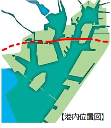 名港トリトン・伊勢湾岸自動車道の港内位置図